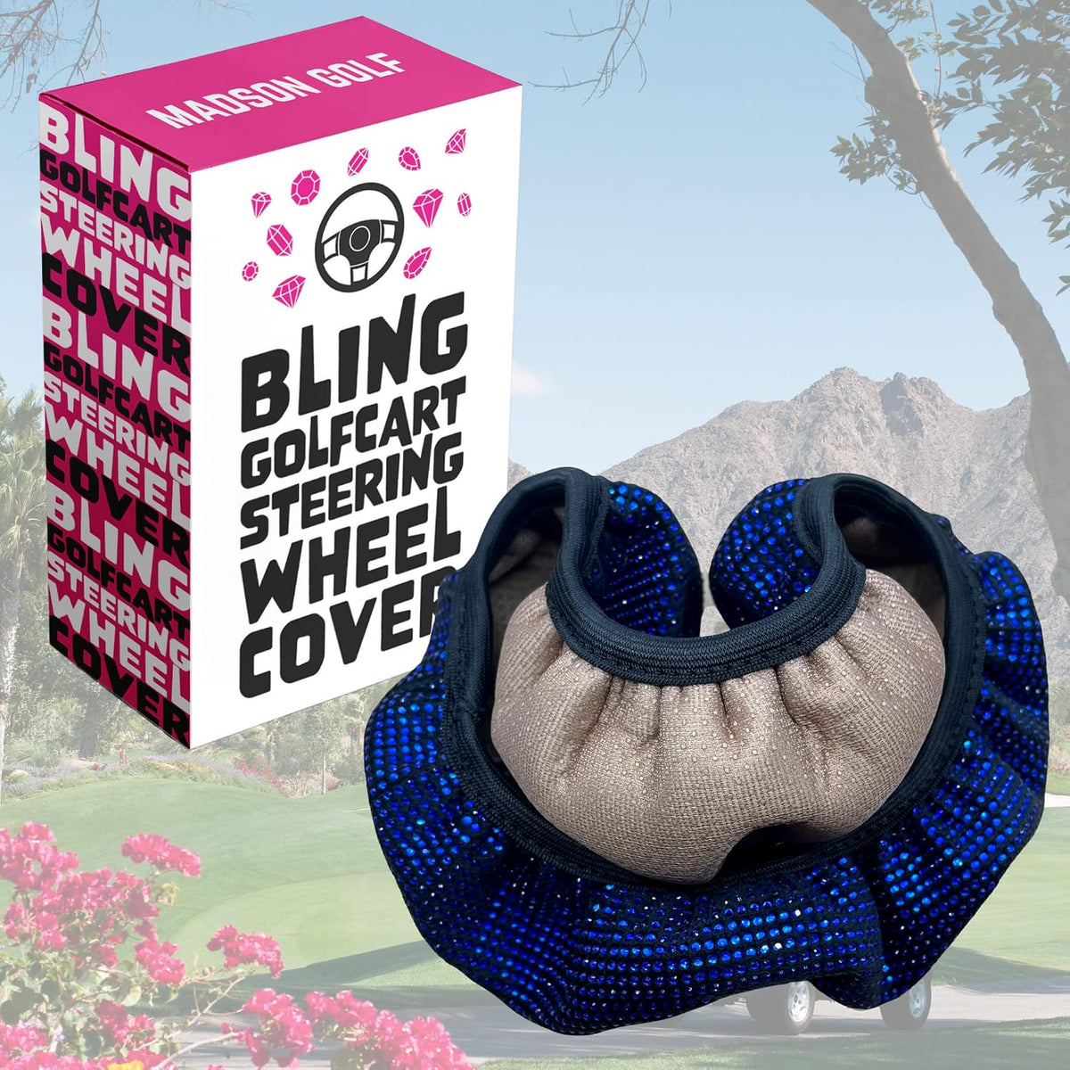 Bling Crystal Diamond Steering Wheel Cover