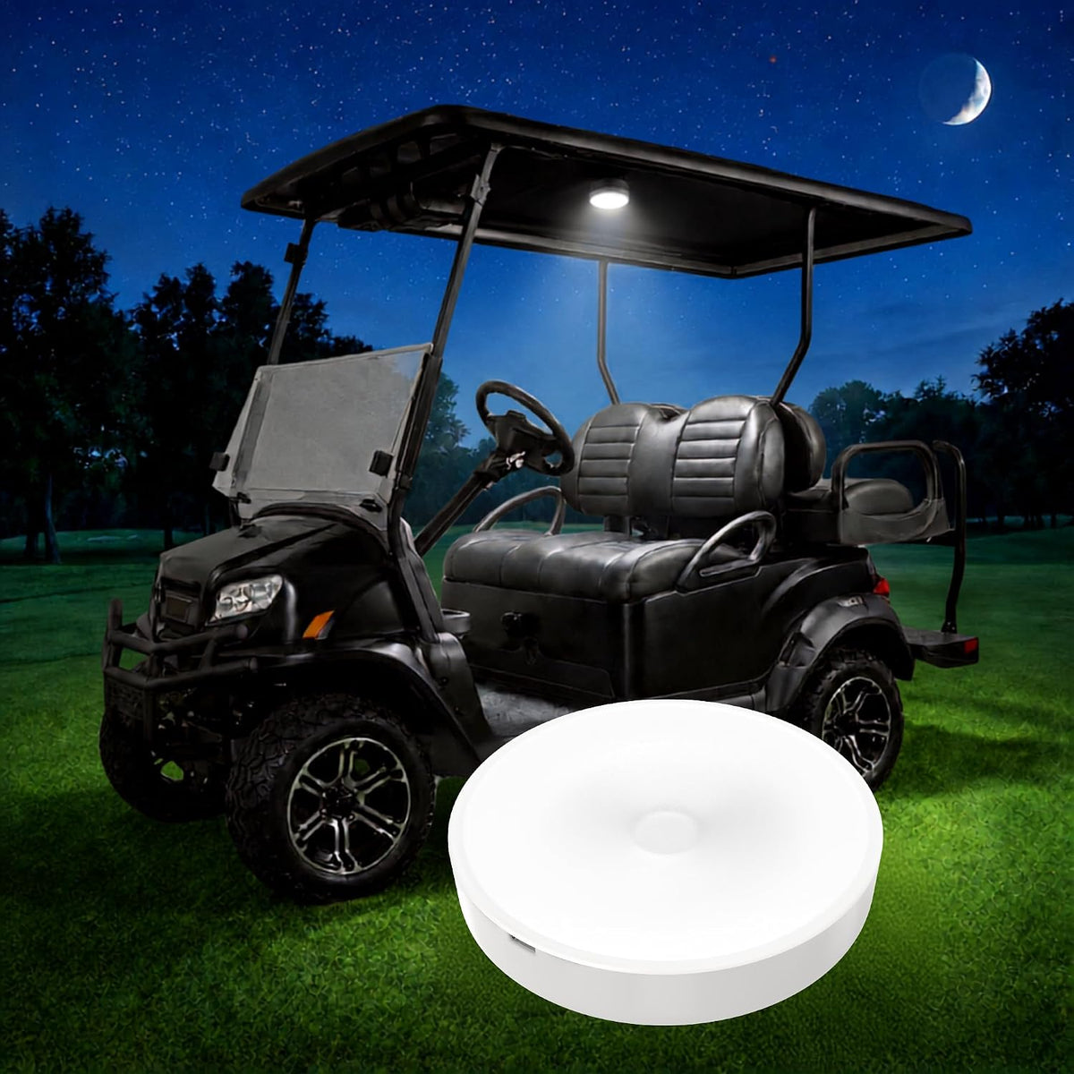 Universal Stick-On Golf Cart LED Roof Light — Rechargeable