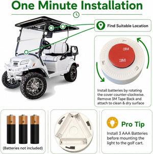 Universal Stick-On Golf Cart LED Roof Light — AAA