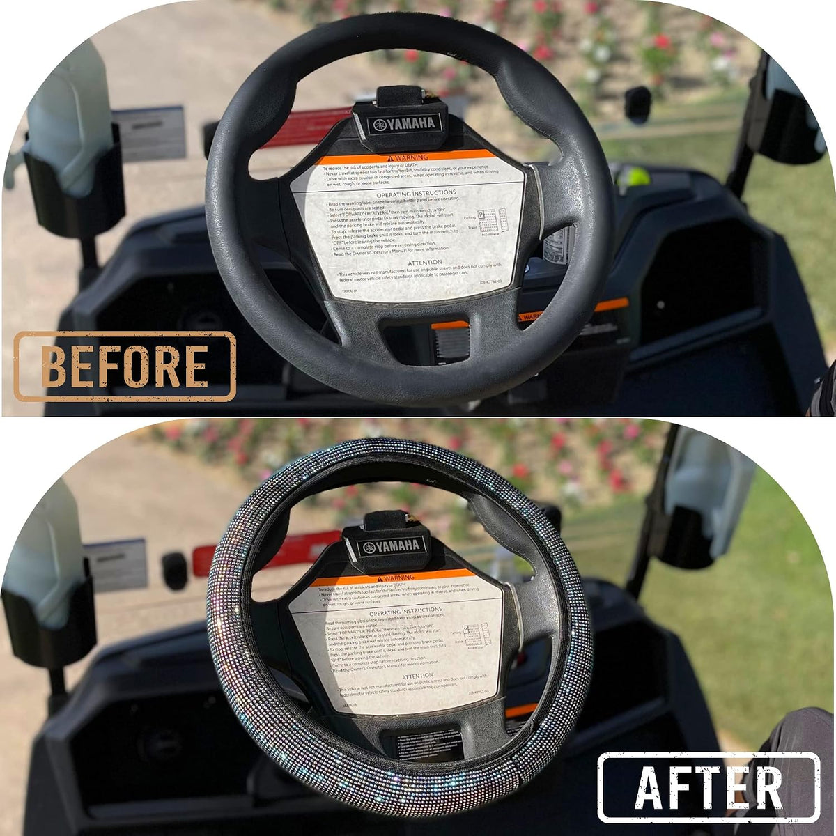 Bling Crystal Diamond Steering Wheel Cover