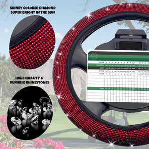Bling Crystal Diamond Steering Wheel Cover